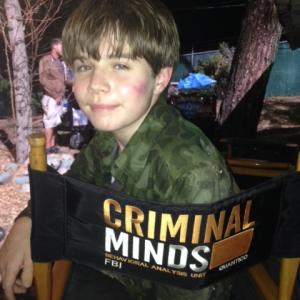 Braden at a night shoot for Criminal Minds