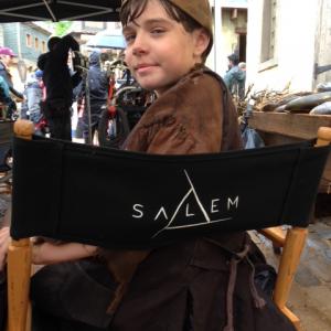 Braden on the set of WGNs series Salem