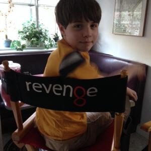 Braden on set of ABCs Revenge