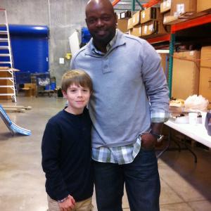 Braden on set with Emmitt Smith for Academy Sports and Outdoors Commercial