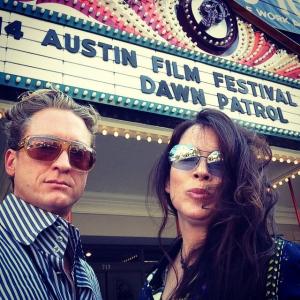 Brian Pittman, Rachel Long at Dawn Patrol world premiere @ Austin Film Festival