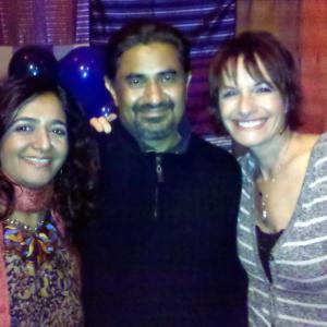 Monique Bricca at The Wisdom Tree wrap party with director Sunil Shah and coproducer Renu Vora