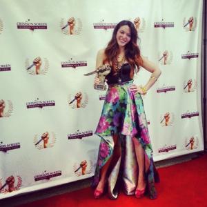 Stephanie receives Best Actress in a feature length film at the Crimson Screen Horror festival 2014