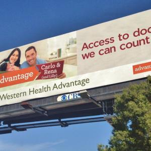 Western Health Advantage billboard in the Bay Area