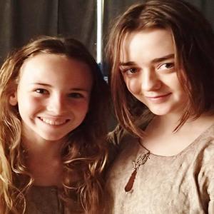 As Ghita with Maisie Williams Game of Thrones Season 5 Finale 2015
