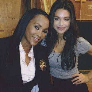 Jayde Rossi and Vivica A. Fox on the set of 4GOT10.