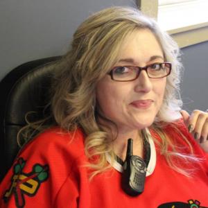 Sandra Doolittle working as Production Coordinator on set the first day The Settling was filmed She wears this vintage Portland Winterhawks jersey the first day of every shoot she works behind the camera on for good luck So far so good!