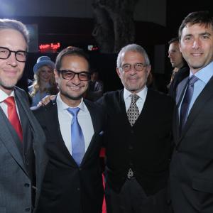 Joey McFarland Riza Aziz Ron Meyer and David Koplan at the Dumb and Dumber To Premiere in Los Angeles