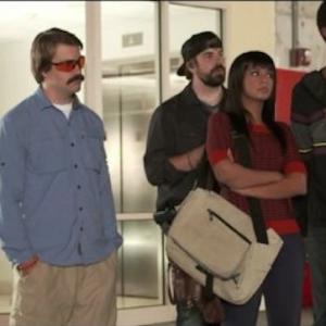 Still of Jasmine Kaur, Elliott Dixon, Peter McNerney, Matthew and Jared Young in Stuff You Should Know