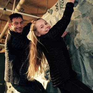 Jason Isaacs, Avery Phillips @ the Eddie Bauer Adventure House rock wall - Sundance 2015