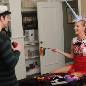 Still of Chris Colfer and Heather Morris in Glee 2009