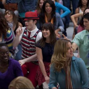 Still of Harry Shum Jr Ashley Fink and Chris Colfer in Glee 2009