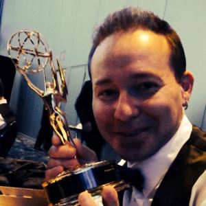 Shawn Barnett accepting Emmy for Commercial work