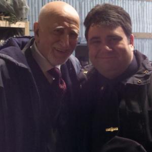 Dominic Chianese and Mike Massimino on the set of MrPoppers Penquins 2010