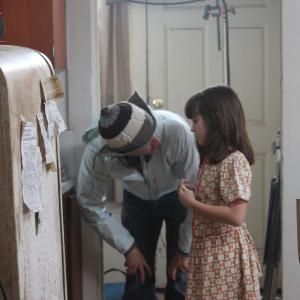 Grace Kaufman with director Andrew Fisher on set of Buttons in the Ground