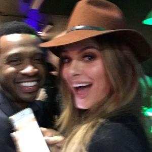 Stephaune and Boss Lady Maria Menounos at ABTV Christmas Party.
