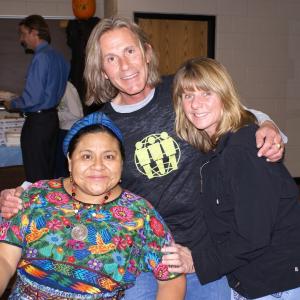 Rigoberta Menchu Tum, Ivan Suvanjieff and Dawn Engle in Guatemala while shooting 