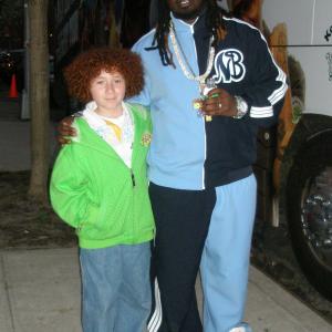 Ismaelpeter with T-Pain on-set of music video 