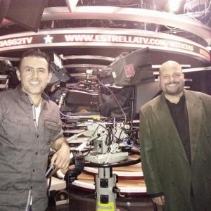 Fernando Jimenez and Mike Quiroga at Estrella TV Station