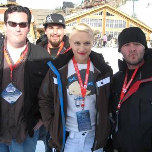 With Gwen Stefani at Celebrity Ski Fest (CBS).
