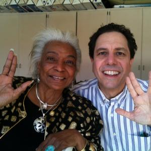 Nichelle Nichols and Peter Tedeschi on the set of Unbelievable.