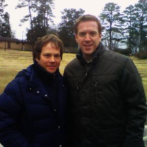 On set with Damien Lewis and the new Showtime TV show, 