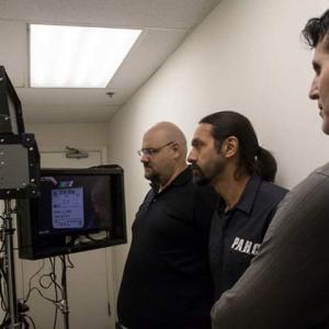 Dark Military Behind the scenes Checking out the scene wDirector Loren W Lepre  Steve Carino