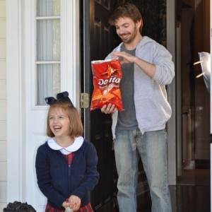 Gabrielle N. Brown filming a Doritos commercial; with actor Hevin Hampton