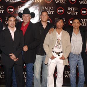 Simon Baker George Leach Zahn McClarnon Eddie Spears and Jay Tavare at event of Into the West 2005
