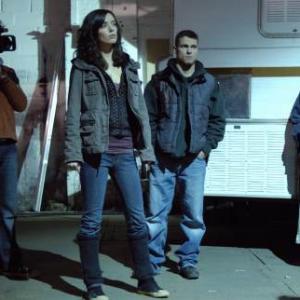 Still of Joe Dinicol Shawn Roberts Michelle Morgan and Amy Lalonde in Diary of the Dead 2007