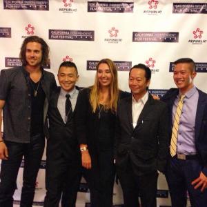 Chris McNally, Alvin Tran, Selena Paskalidis, Rick Tae and Kent S. Leung at the Castro Theater for the John Apple Jack screening at the California Independent Film Festival.
