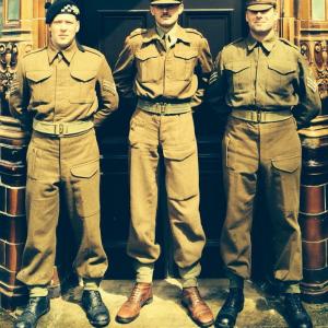 Far Right Costume Sergeant Instructor  British Army Small Arms School Corps circa 1944