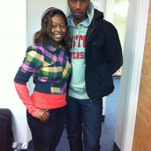 With Leon Robinson on the set of Against the Jab