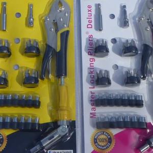 7 Curved Jaw Master Locking Pliers Deluxe 47 Pc Set With A 3 Way Flexible Ratchet Wire Cutter and Soft Grip Handles For Himand For Her Packages You Can Get Master Locking Pliers At ShopMasterLockingPliersCom