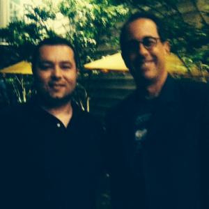 Producer Rob Simmons with Jerry Seinfeld