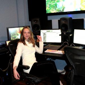 Samantha Cole at an ADR session at Plush in Manhattan, for the Eric Norcross film Lipstick Lies (2012).