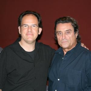 Woody Woodhall with Ian McShane recording The John McCain tribute film Reformed Maverick for The Daily Show with Jon Stewart