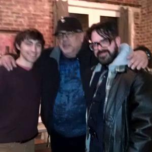 Actor Kevin Hoffman with Vincent Pastore and Joe Stretch Paul on opening night of Vincents play Wild Children at the Drilling Company Theatre in NYC