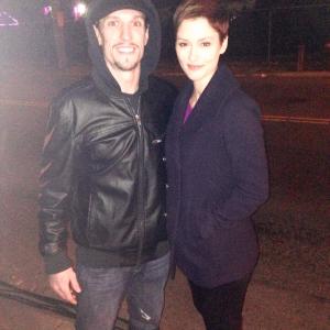 Chyler Leigh  Patrick Brana on the set of Taxi Brooklyn South 2013