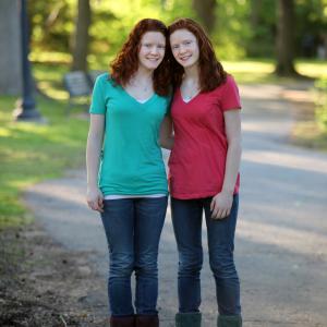 Grace and her twin sister at a photo shoot in the spring of 2010