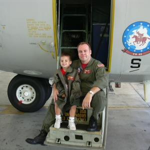 This a Pic of my son Luke and I at Pt Mugu The plane is a C130t GO NAVY!