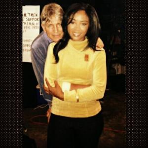 Bts from the set of Star Trek Captain Pike with Jasmine Hester and Eric Roberts
