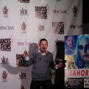 Orson Chaplin on the red carpet for the premiere of SeaHorses at the Dances With Films  Film festival