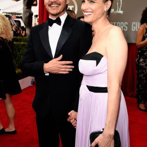 Amanda Peet and Pedro Pascal at event of The 21st Annual Screen Actors Guild Awards (2015)