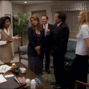 Still of Rip Torn, Megan Gallagher, Penny Johnson Jerald and Garry Shandling in The Larry Sanders Show (1992)