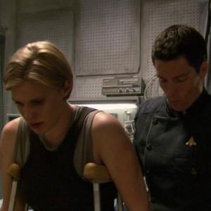 Still of Jamie Bamber and Katee Sackhoff in Battlestar Galactica 2004