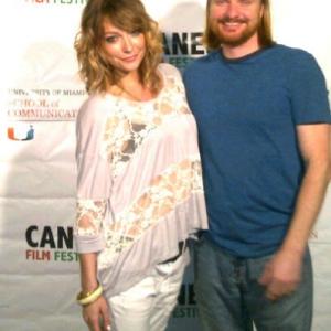 Celina beach with director Jon Jones  at the 14th Annual UM Canes Film Festival  Best of Fest screening of The Psychic Backburner