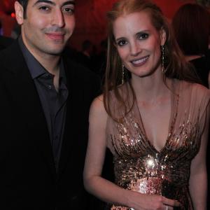 CANNES, FRANCE - MAY 19: Mohammed Al Turki and Jessica Chastain attend the 'Lawless' after party hosted by Manuele Malenotti, Johnnie Walker Blue Label and Chopard during the 65th Cannes Film Festival at Baoli Beach on May 19, 2012 in Cannes, Fr