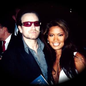 TV personalityMusician ZARAH presented Bono a Peace Book from Dr Michael Nobel of Nobel family
