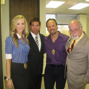 Neal Kodinsky on Set of the Movie Murder Book with some of the wonderful cast of the film including Heather Williams